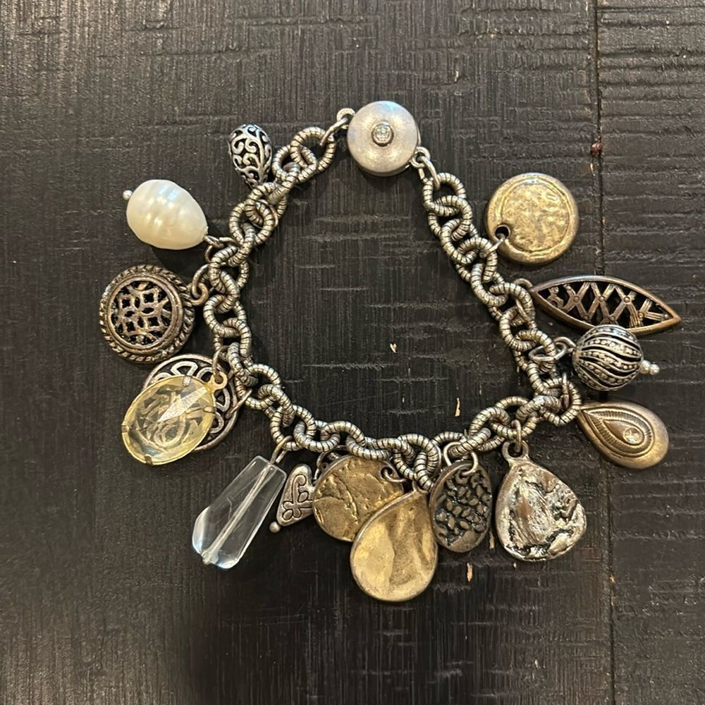 Chico's Mixed Metal Charm Bracelet Magnetic Clasp​​